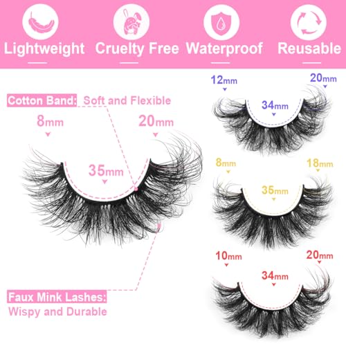 Kiromiro Faux Mink Lashes 20mm Wispy Cat Eye 20 Pairs
