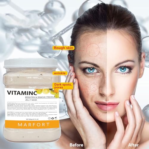 Jelly Mask for Facials Peel-Off Powder Hydrojelly Mask Peel Off Face Masks SkinCare Combination with Professional Skincare Spa Moisturizing & Hydrating 23 Fl Oz (Vitamins C)