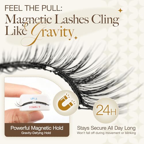Magnetic Eyelashes with Applicator - Reusable Soft Lashes, No Glue