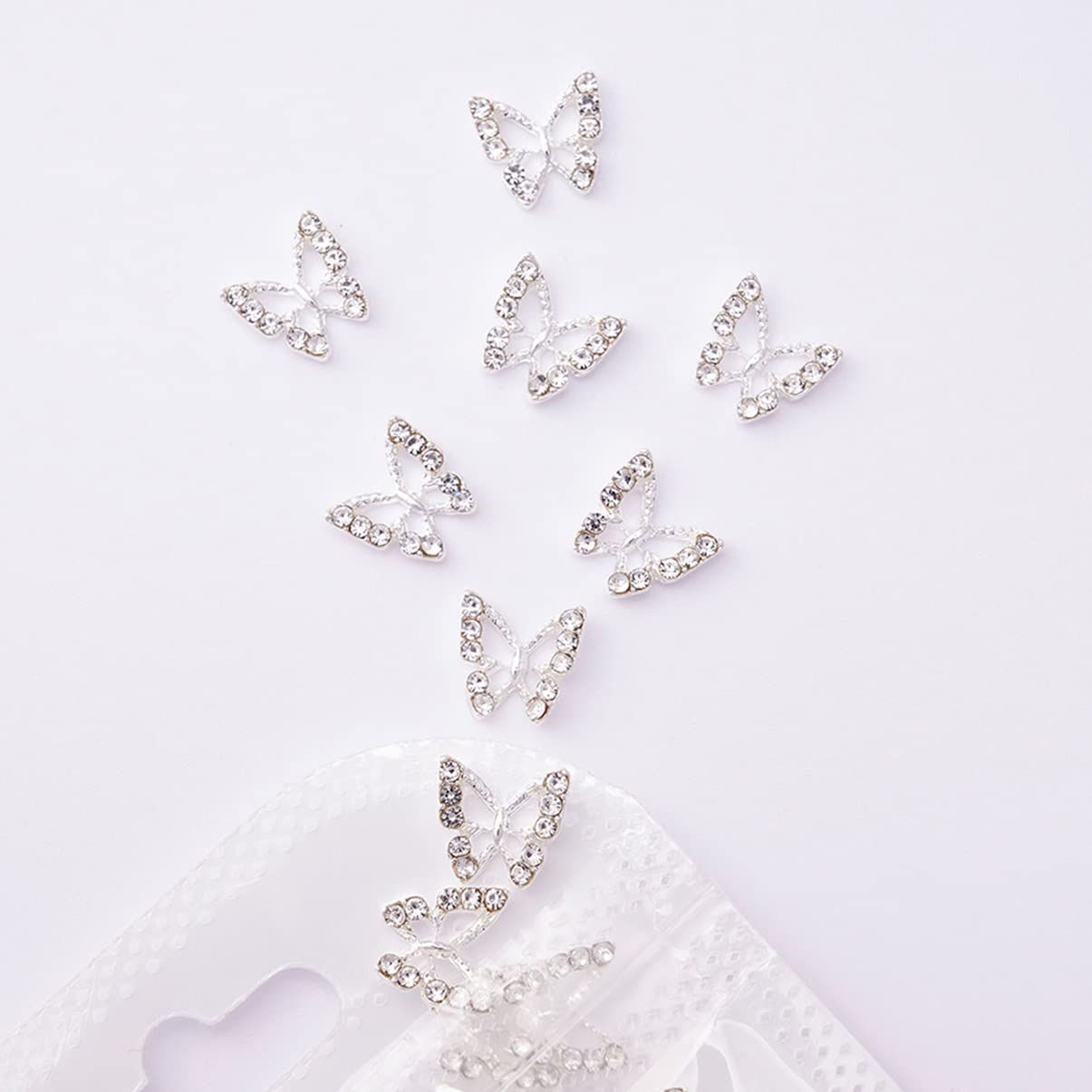 3D Butterfly Nail Charms 20Pcs 3D Butterfly Charms for Nails Alloy Butterfly Nail Charms Decoration DIY Alloy Nail Butterfly Charms Studs