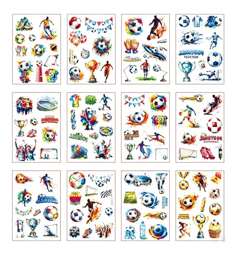 Soccer Temporary Tattoos - 12 Sheets Football Party Favors