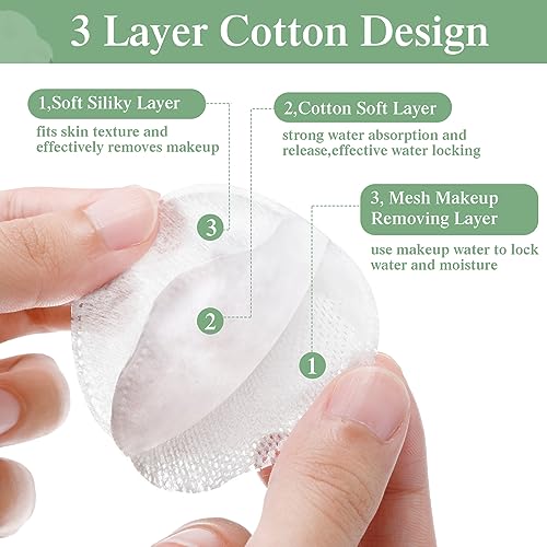 Maxcheck Bulk Cotton Rounds 3000 Count - 3-Layer Makeup Remover Pads