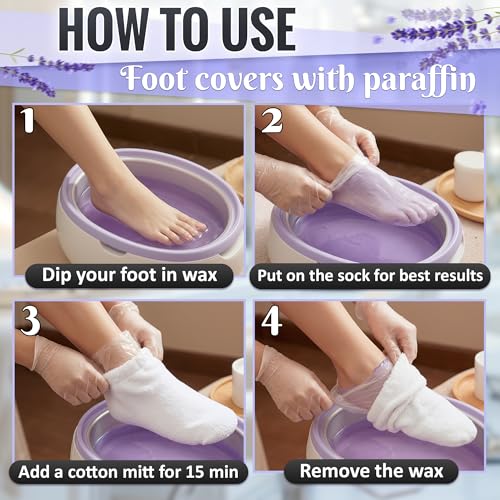 Disposable Plastic Foot Booties for Moisturizing & Wax - 200 Pack