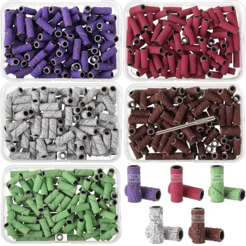 500pc Nail Sanding Bands Set - 5 Grit with 3mm Mandrel