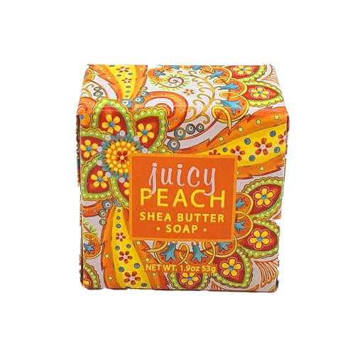 Greenwich Bay Vegan Natural Botantical Shea Butter Bar Soap, French Milled Triple Milled, Essential Oils, 6.35 ounces (Juicy Peach Shea)