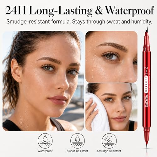 Eyebrow Pencil for Women, Dual-Ended Microblading Pen with 2-Fork Tip
