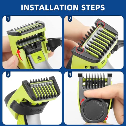 14-in-1 Adjustable Guards Comb, Attachment for Hybrid Electric Trimmer QP2520 QP2530 QP2620 QP2630, from 0.4 to 10mm Precision Length, with Body Comb and Skin Guard