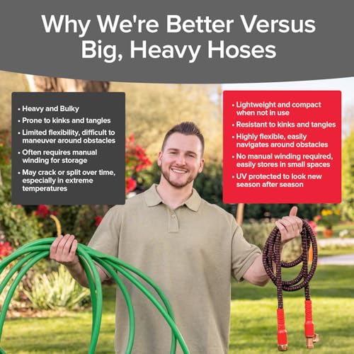 Pocket Hose Ballistic 50 FT Expandable Garden Hose – No-Kink, As Seen on TV