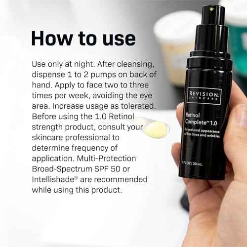Revision Skincare Retinol Complete, brighten and smooth skin's texture, boosts skin's hydration level to combat the dryness with Retinol, reduce fine lines and wrinkles, 1 fl oz