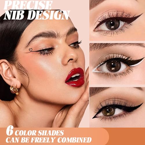 6-Piece Eyeliner & Eyeshadow Stick Set - Matte & Shimmer
