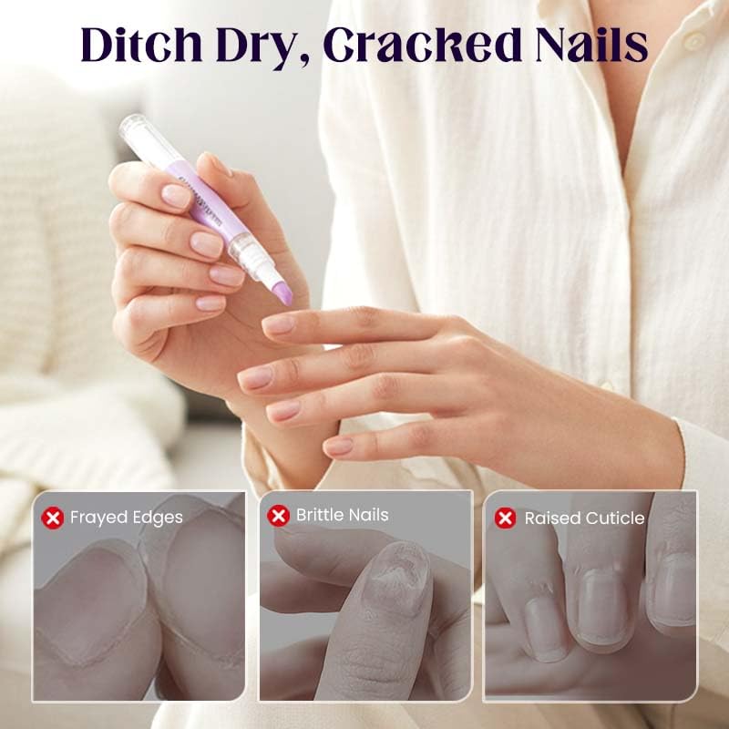 2-in-1 Cuticle Pusher & Oil Pen for Nail Care - Lavender Infused