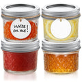4 Pack 4oz Mason Jars with Airtight Lids | Leakproof Glass Jars