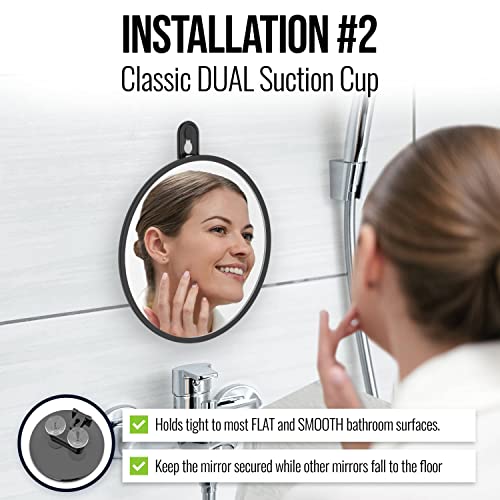 Fogless Shower Mirror for Shaving, Shatterproof 6" with Anti-Fog Spray