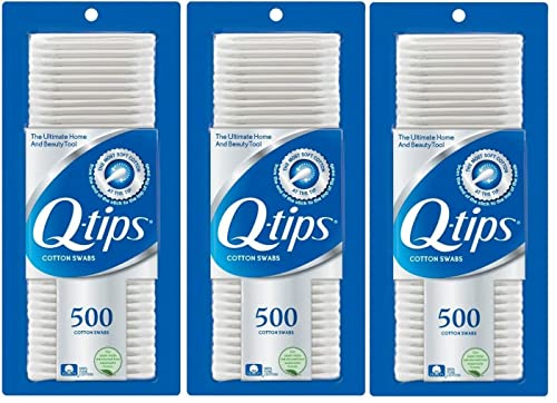 Q-Tips Cotton Swabs 500 Count Pack of 3