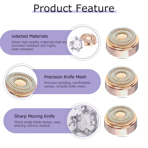 4 Pack Replacement Heads for Flawless Gen 2 Facial Hair Remover - Hypoallergenic, Dual-Head Design, Includes Cleansing Brush