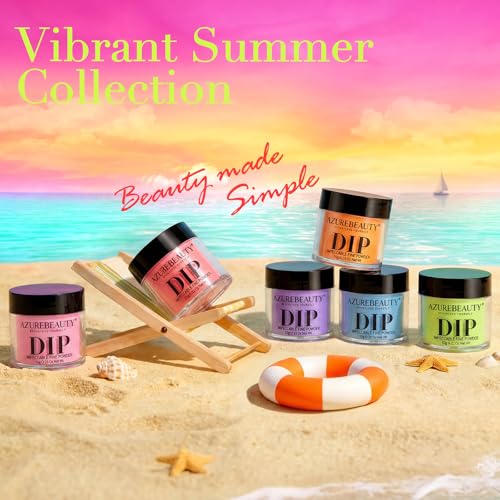 AZUREBEAUTY 6-Color Dip Powder Nail Kit - Neon Jelly Summer Shades