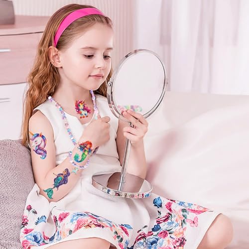 150+ Glitter Temporary Tattoos for Kids - Mermaid Unicorn Party Favors for Girls - Individually Wrapped & Waterproof Birthday Supplies