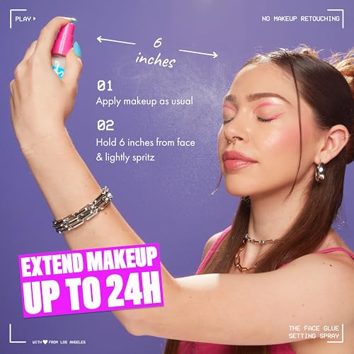 NYX PROFESSIONAL MAKEUP The Face Glue Setting Spray, Transfer-Resistant Waterproof Setting Spray, Up to 24HR Make Up Wear