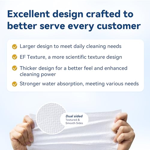 Disposable Face Towelettes, Makeup Remover Dry Wipes, Ultra Soft, 100% Biobased 50PCS