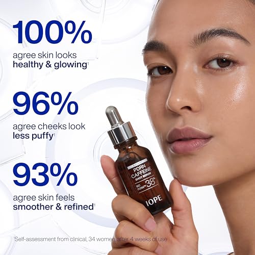 IOPE BIO-PDRN Caffeine Shot Serum | 38% Plant-Based Vegan PDRN & 20,000ppm Caffeine & Niacinamide in a Bottle, Plumping Skin, Intense Lifting and Firming, Korean Skincare, 1.01 Fl Oz