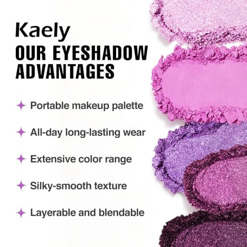 9 Color Purple Glitter Eyeshadow Palette - Matte Shimmer Smokey