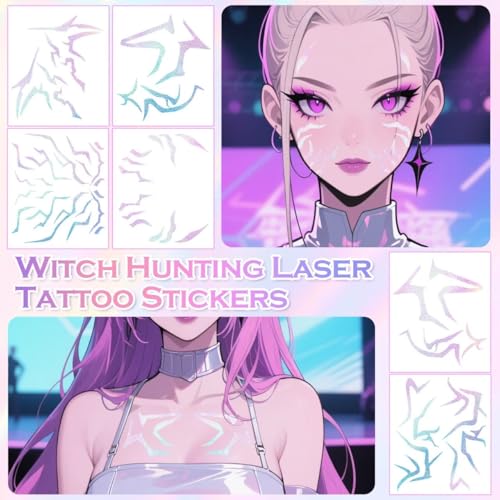 6 Sheet Temporary Tattoos - Waterproof Realistic Designs for Cosplay