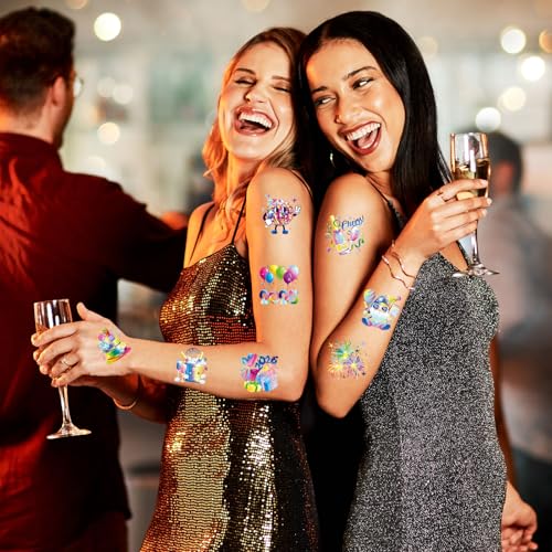HOWAF 40pcs Happy New Year 2026 Temporary Tattoos