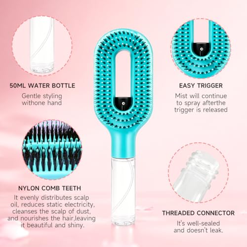 FUNAN 2-in-1 Detangling Hair Brush with Spray Bottle, 50ml