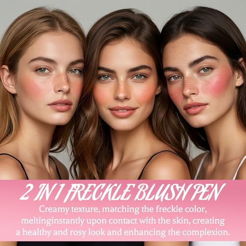 2-in-1 Freckle Pen & Blush - Dark Brown & Plum Rose