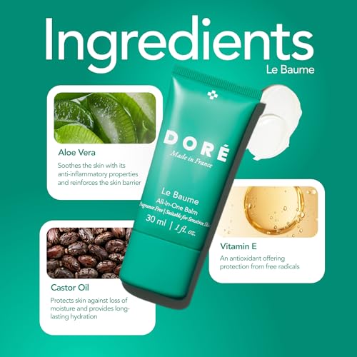 Dor? - Le Baume All-In-One Balm | Fragrance-Free Face Balm Moisturizer for Sensitive Skin | Multi-Purpose Lip Moisturizer for Women | Night Ointment with Vitamin E (1 fl oz | 30 ml)