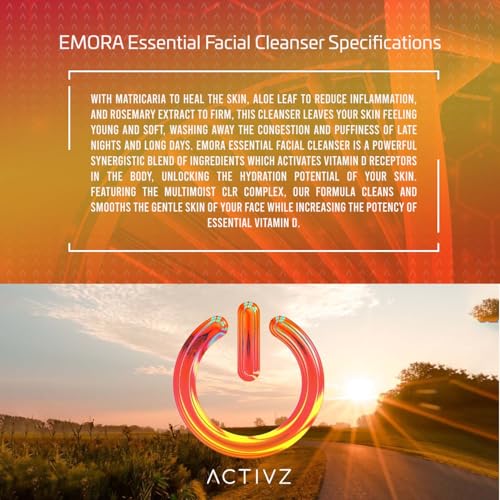 ACTIVZ Emora Essential Facial Cleanser - Gentle Hydration with MultiMoist CLR Complex, Aloe, Matricaria, and Rosemary Extracts - 85ml