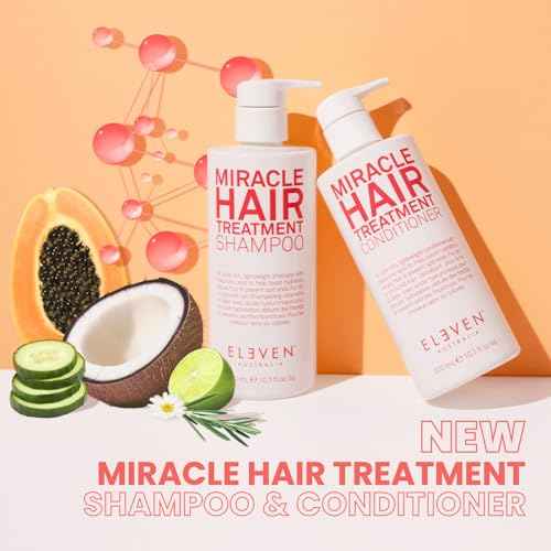ELEVEN AUSTRALIA Miracle Hair Treatment Conditioner for Women & Men - Moisturizing Conditioner for Dry Damaged Hair, Reduces Frizz & Split Ends, Deep Moisture & Hydration, Sulfate Free - 10.1 fl oz