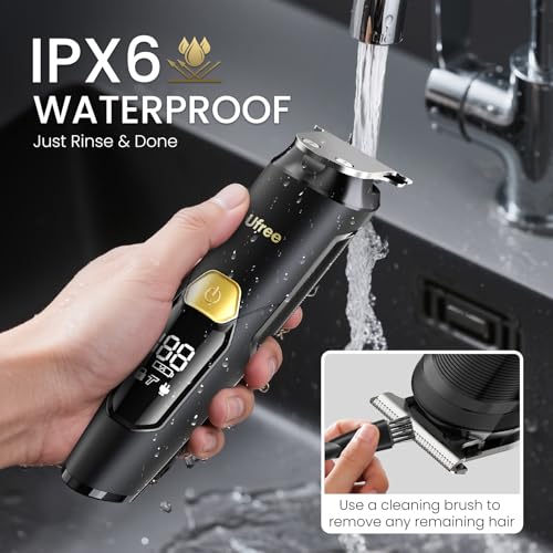 Ufree 3-in-1 Beard Trimmer for Men, IPX6 Waterproof Electric Razor