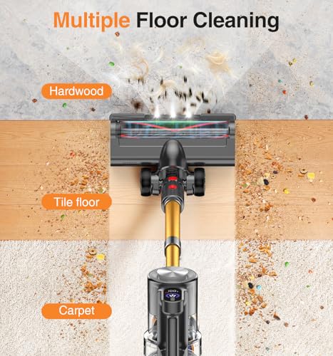 Natrogix Cordless Stick Vacuum, 45Min Runtime, 45000Pa Suction