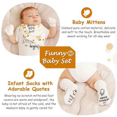 New Mom Gifts for Women, Best Gender Reveal Ideas Gift Set for New Parents, Pregnancy Gifts Basket for First Time Mom & Dad Expecting Parents to Be Baby Shower Newborn Baby Girl or Boy (Deluxe)