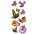 3D Butterfly Flower Temporary Tattoos - 5 Sheets Waterproof