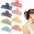 Large Matte Non-Slip Hair Claw Clips - 8 Pack for Thick Hair, Colorful & Durable