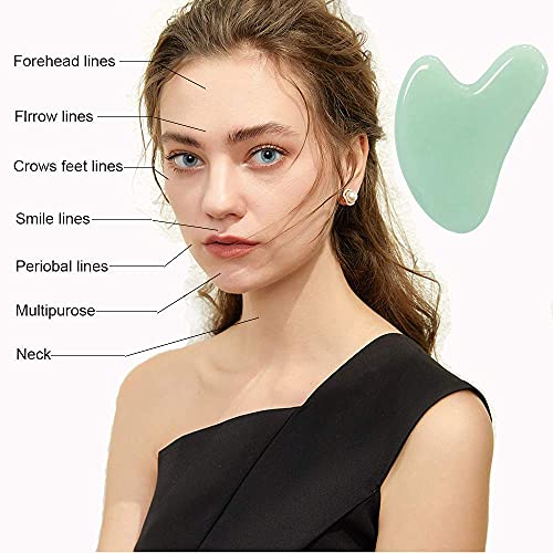 Gua Sha Jade Massage Tool for Face & Body Therapy