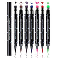 7-Piece Eyeliner Stamp Set with Dual-Ended Liquid Liner Pen