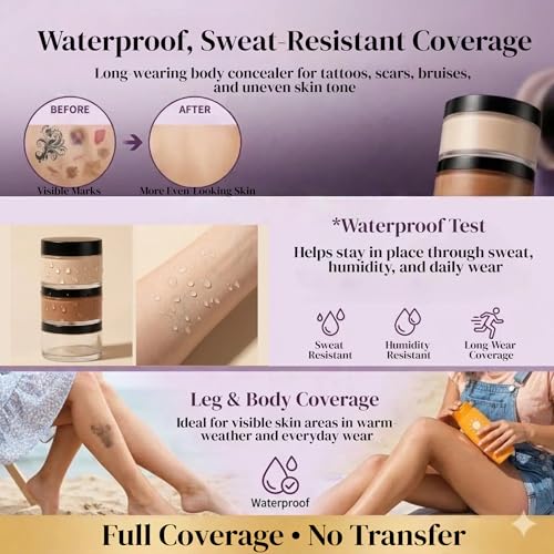 Tattoo Cover Up Waterproof Concealer - Full Coverage Body Makeup