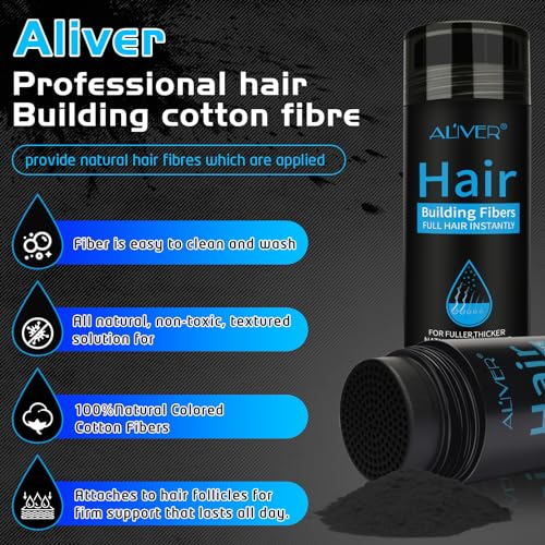 Aliver Hair Fibers for Thinning Hair - Black 27.5g
