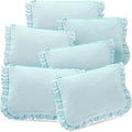 Sanwuta 6-Piece Seersucker Makeup Bag Set with Zipper - Mint Green
