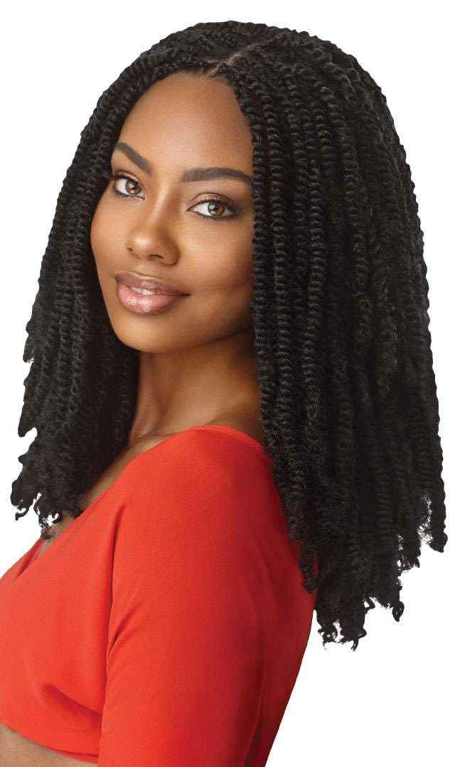 Outre X-Pression - Twisted Up - Springy Afro Twist 16" 3X (5 Pack, OFF BLACK 1B)