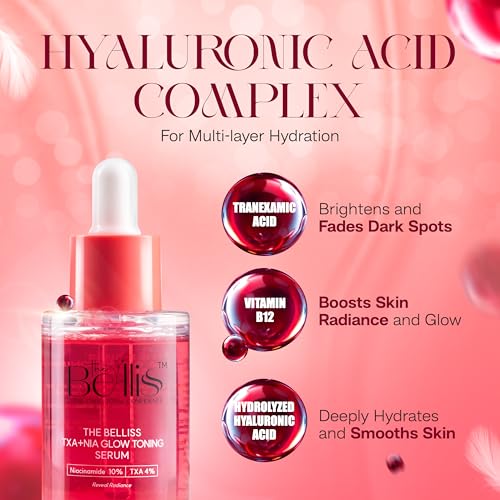 Belliss Niacinamide 10% + Tranexamic Acid 4% Serum (TXA + NIA) ? Niacinamide Serum for Face, Dark Spot Correcting, Brightening & Hydrating ? Fragrance-Free, Sensitive Skin Safe, Made in Korea (30ml)