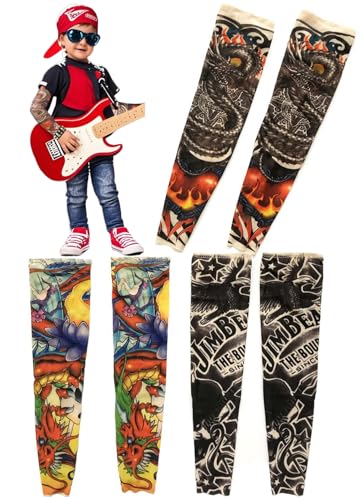 Kids Temporary Tattoo Sleeves - 3 Pack Arm Sleeves