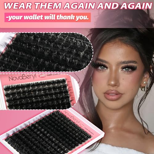 Fluffy 200D Lash Clusters Kit 10-18mm with Bond & Seal