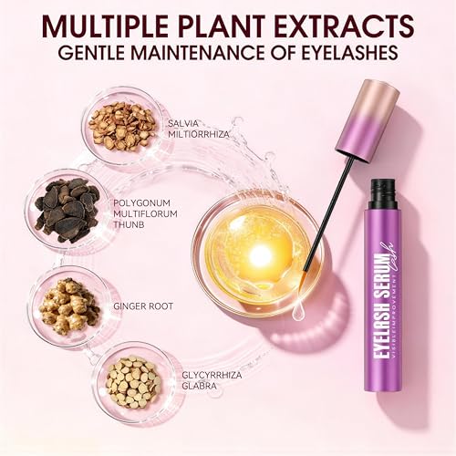 Eyelash Growth Serum with Advanced Formula to Boost Longer Fuller and Thicker Lashes and Eyebrows - Gentle & Vegan for Sensitive Eyes, Cruelty-Free