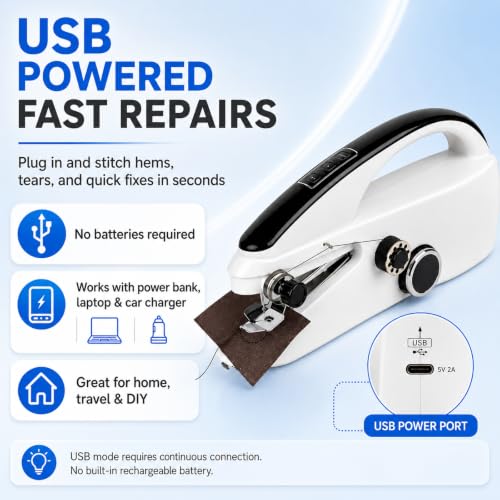 SJIJEJD Handheld Sewing Machine for Adults & Beginners - Variant B, USB Portable