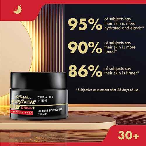Gerovital DERMA+ Premium Care, Intense Lift Effect Face Cream, Advanced Lifting Formula, Moisturizes, Improves Firmness & Elasticity for Mature Skin, 50 Milliliters