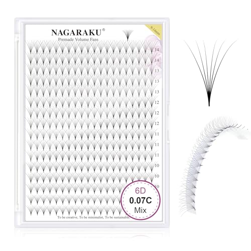 NAGARAKU Premade Volume Fans 6D 0.07 C 9-14mm Mix 320